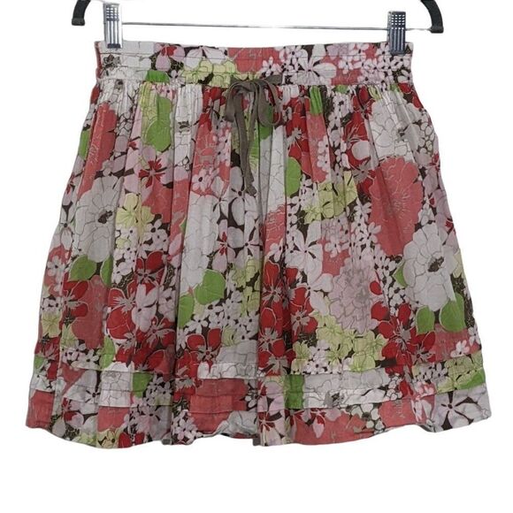 Old Navy Pink and Green Floral Mini Skirt Size XS Full Mini Skirt - Picture 1 of 6